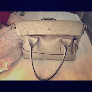 Cream and striped Kate Spade bag